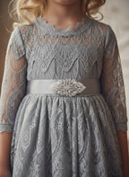 BELLA RAFAELA DRESS & BELT SET SILVER