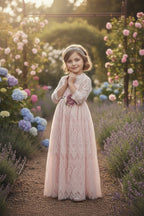 BELLA RAFAELA GOWN & BELT SET PINK