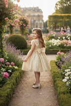 ELIANA DRESS & HAIR BOW SET GOLD