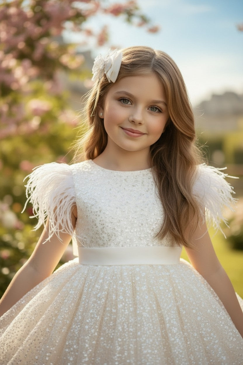 ELIANA DRESS & HAIR BOW SET WHITE