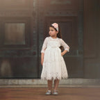 BELLA RAFAELA DRESS & BELT SET- ANTIQUE WHITE