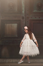 BELLA RAFAELA DRESS & BELT SET- ANTIQUE WHITE