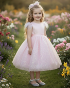 ELIANA DRESS & BOW SET BLUSH PINK