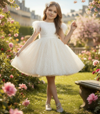 ELIANA DRESS & HAIR BOW SET WHITE