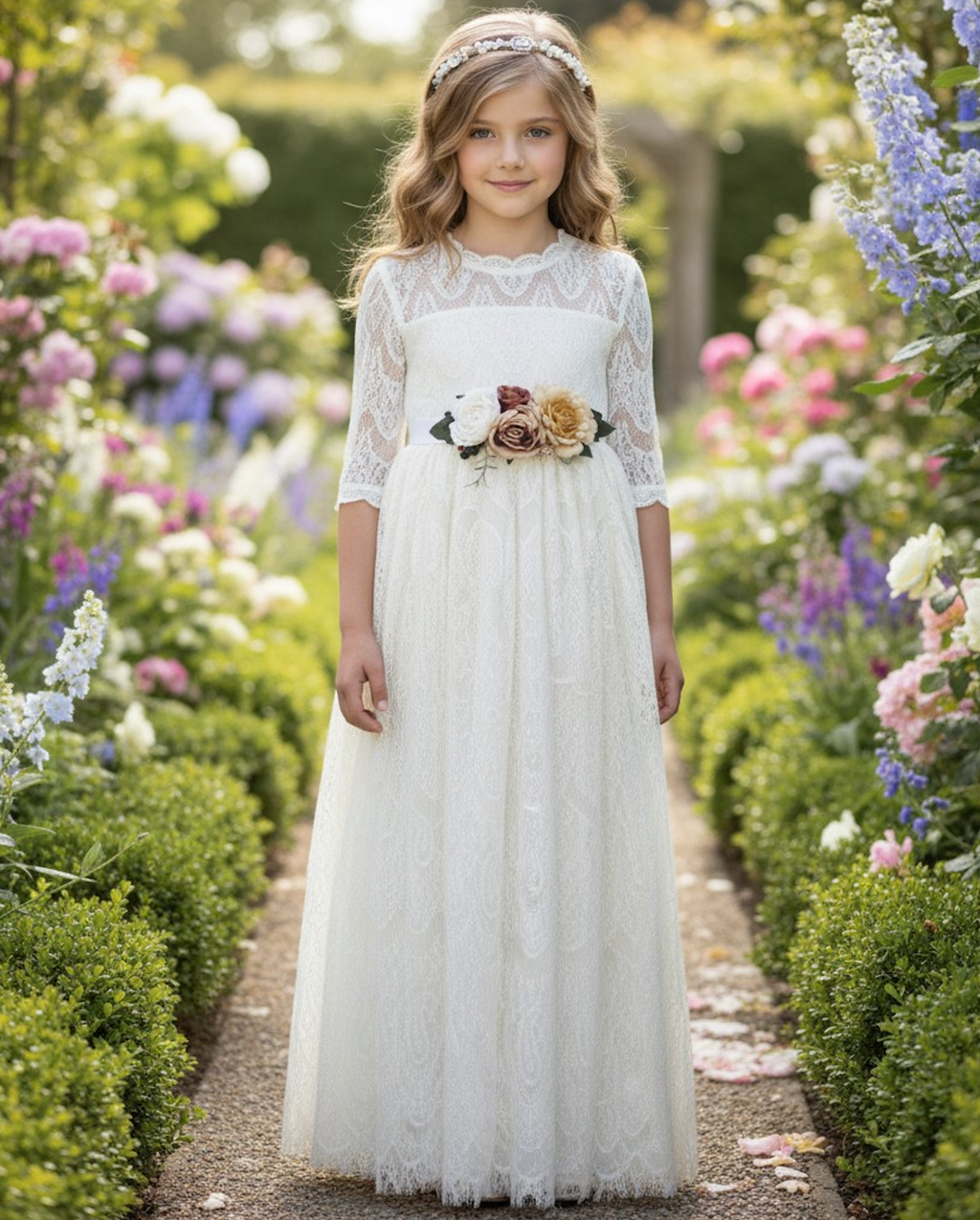 SPLENDOR GOWN & BELT SET IVORY