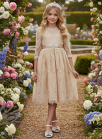 BELLA RAFAELA DRESS & BELT SET-BUTTERSCOTCH
