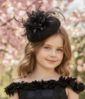 BLACK PILLBOX HAT