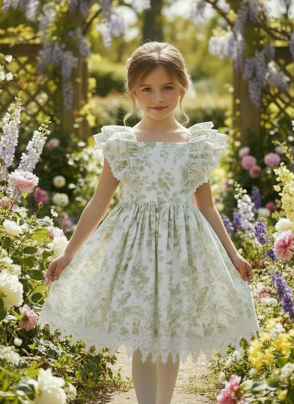 ANNA DRESS GREEN FLORAL