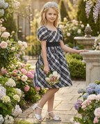 ARIELLE DRESS BLACK & WHITE PLAID