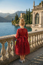 BELLA RAFAELA DRESS & BELT SET-CRIMSON